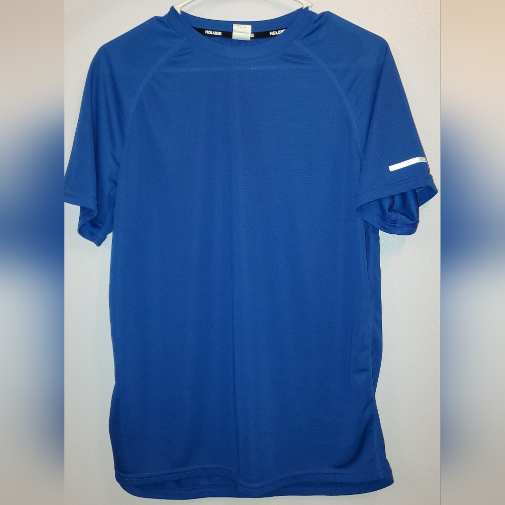 Holure Men's Blue Mesh Quick-Dry Short Sleeve Workout T-Shirt Size Small